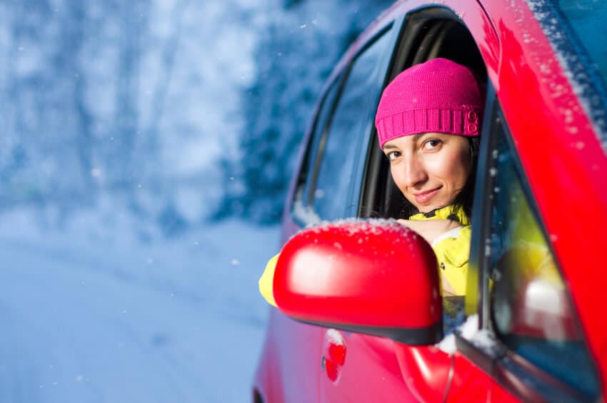 Girl with Winter Car Problems