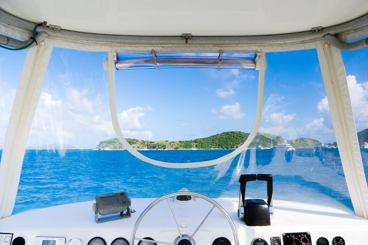 View of water from interior of boat