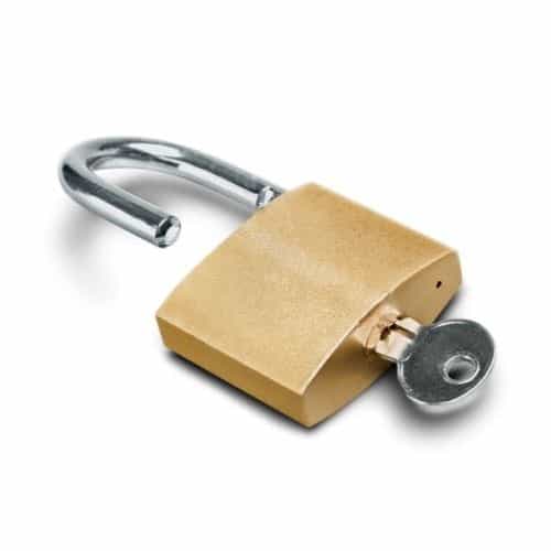 storage padlock with key