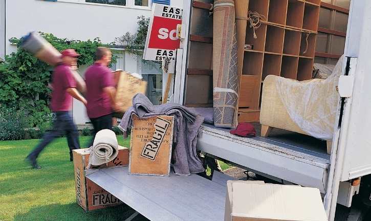 Men and moving truck