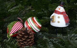 Snowman Ornaments on Tree