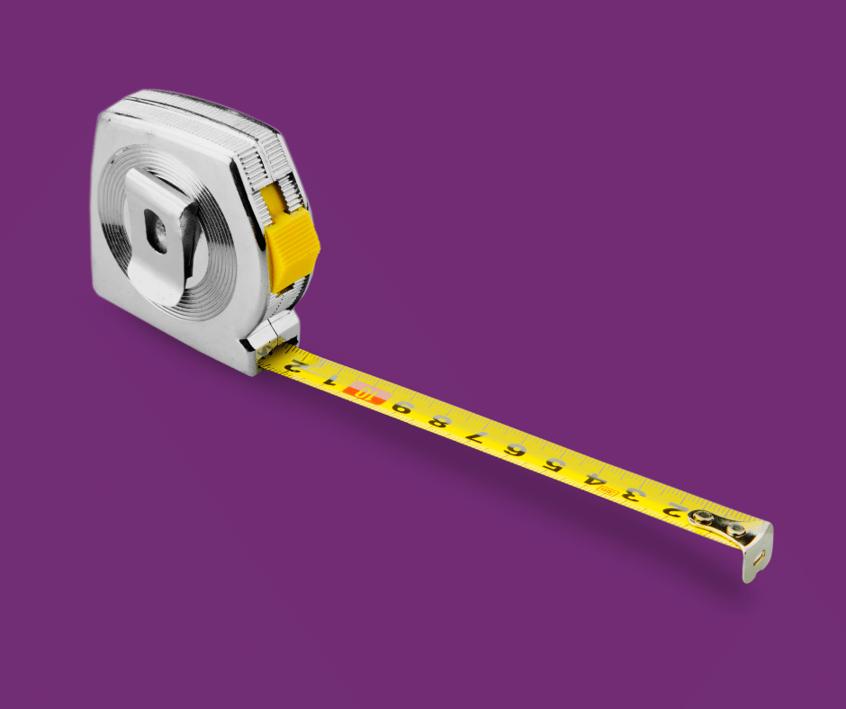 tape measurer on purple background