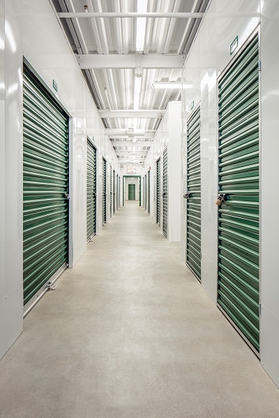 Hallway of self storage facility in Newton.