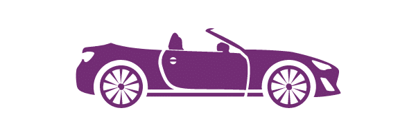 purple illustration of a compact car