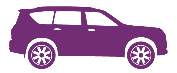 purple illustration of a suv